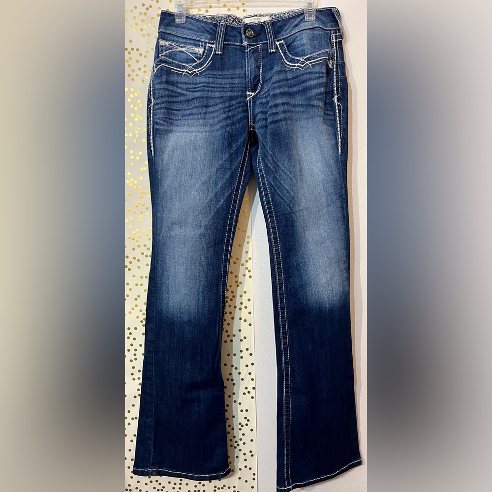 Ariat R.E.A.L. Mid Rise Arrow Fit Stretch Shayla Boot Cut Jean size 29R - Picture 2 of 11